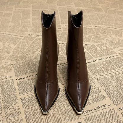 Women's Ankle Boots | Pointed Toe & Chrome Tip 9