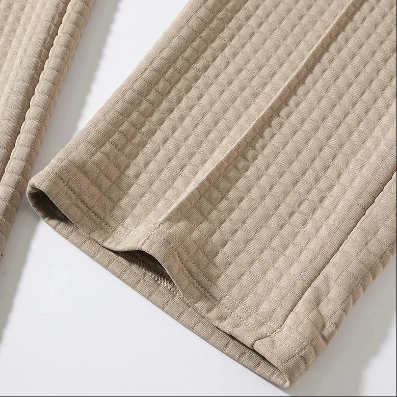 Men's Waffle Knit Baggy Sweatpants Drawstring Joggers Pockets 7