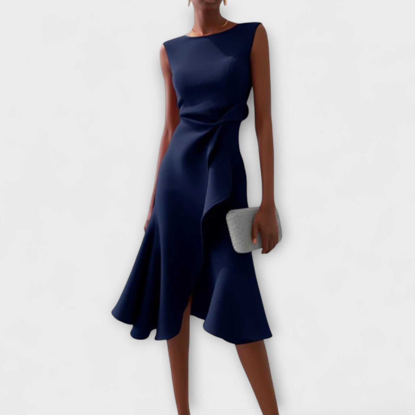 Sheila™ | Draped Asymmetric Midi Dress 1