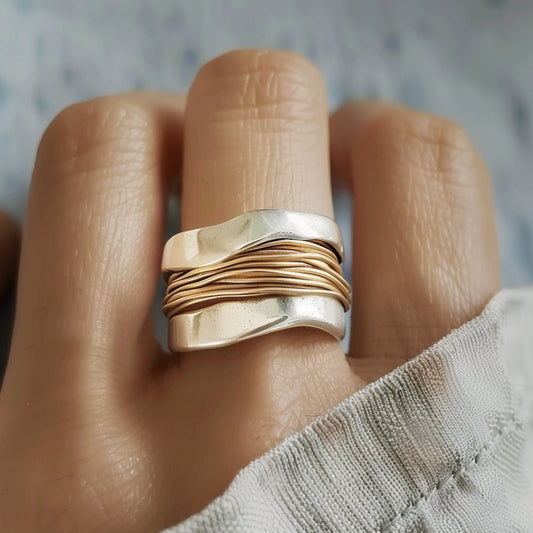 Shimmering Silver and Gold Thread Jewelry
