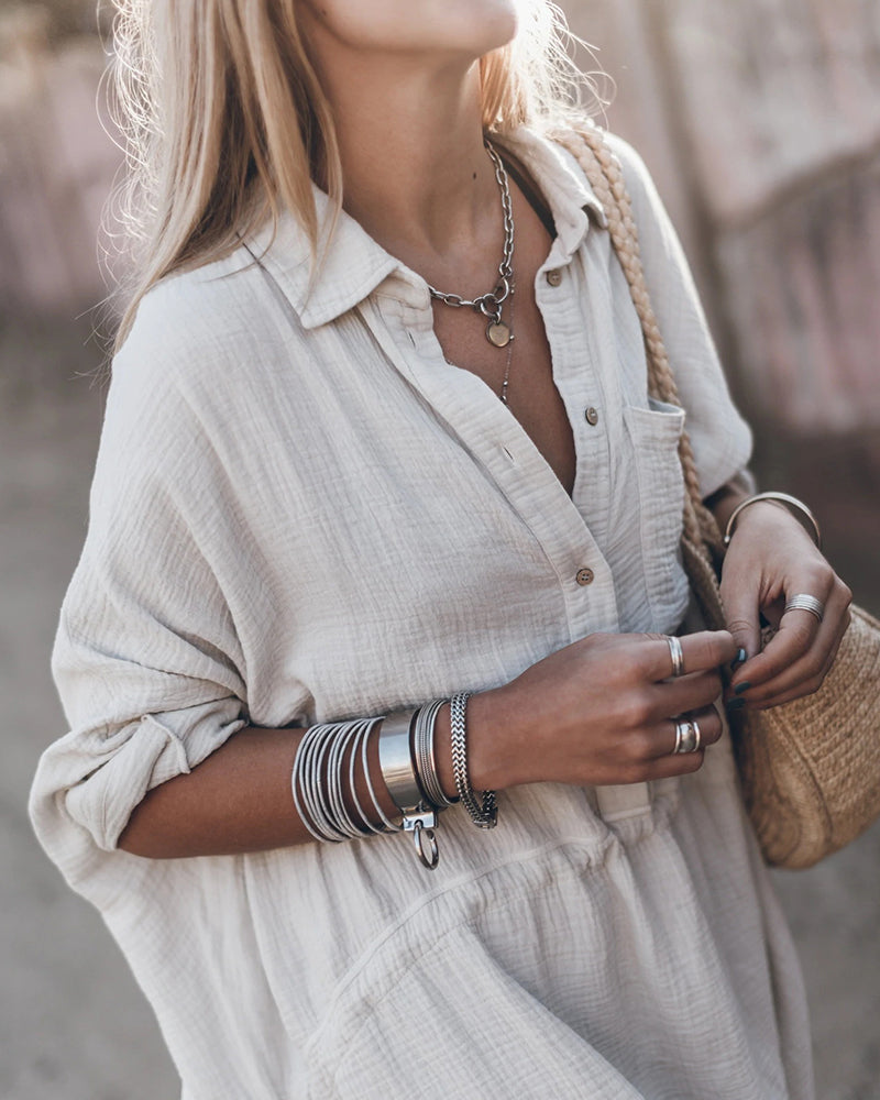 Shirt Midi Dress Women's | Relaxed Fit & Effortless Style