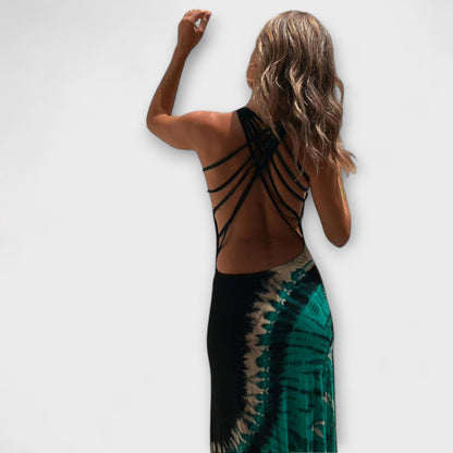 Starry Sky Tie-Dye Maxi Dress for Special Occasions