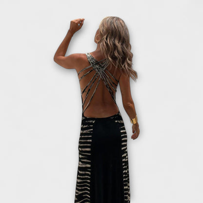 Starry Sky Tie-Dye Maxi Dress for Special Occasions
