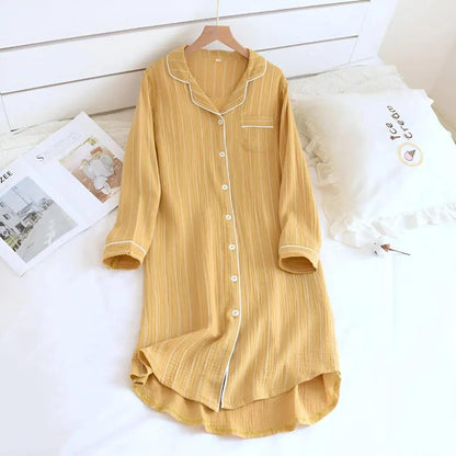 Striped Cotton Nightgown for Women – Cool & Comfortable Plus Size Option 2