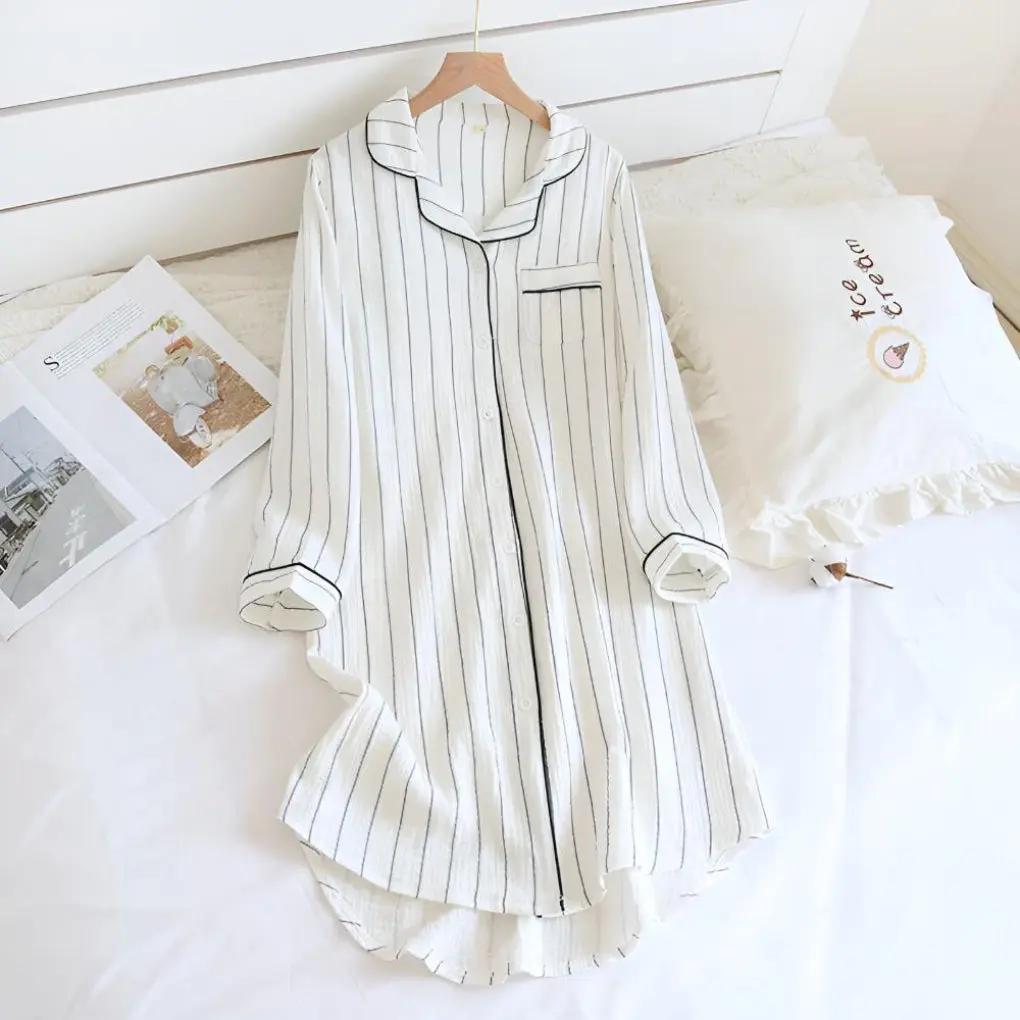 Striped Cotton Nightgown for Women – Cool & Comfortable Plus Size Option 3