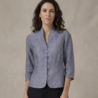 Structured Mandarin Blouse for Women – Elegant & Versatile 0
