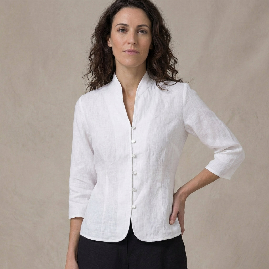 Structured Mandarin Blouse for Women – Elegant & Versatile 1