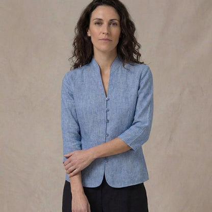 Structured Mandarin Blouse for Women – Elegant & Versatile 4