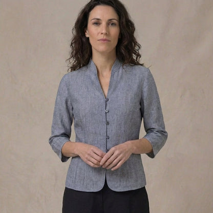 Structured Mandarin Blouse for Women – Elegant & Versatile 5