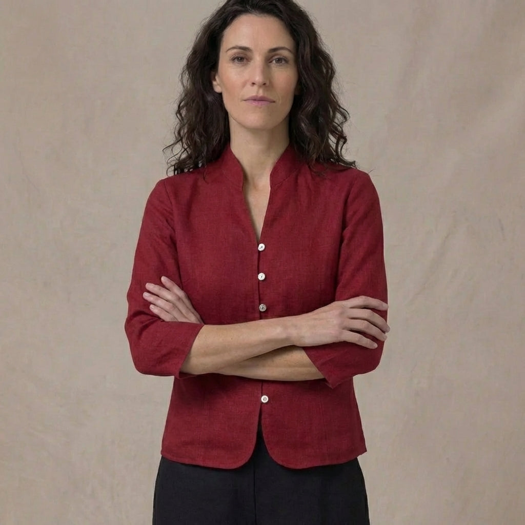 Structured Mandarin Blouse for Women – Elegant & Versatile 6