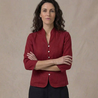 Structured Mandarin Blouse for Women – Elegant & Versatile 6