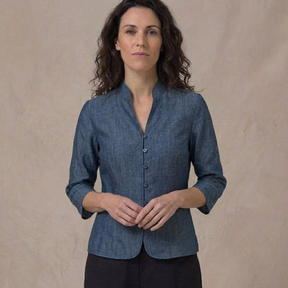 Structured Mandarin Blouse for Women – Elegant & Versatile 7