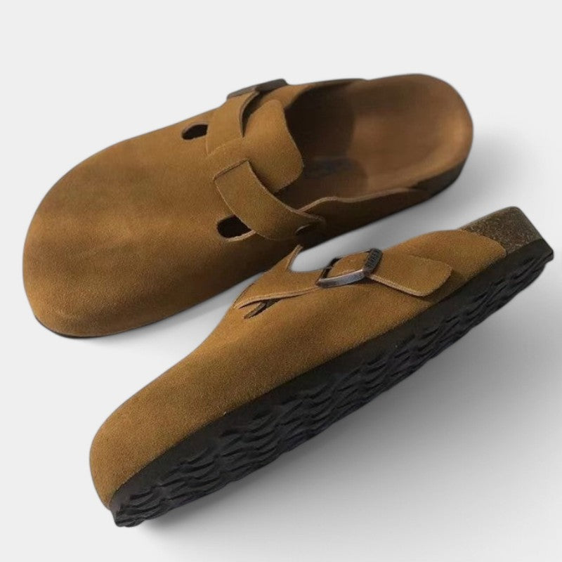 Suede Clogs with Adjustable Strap for Everyday Wear