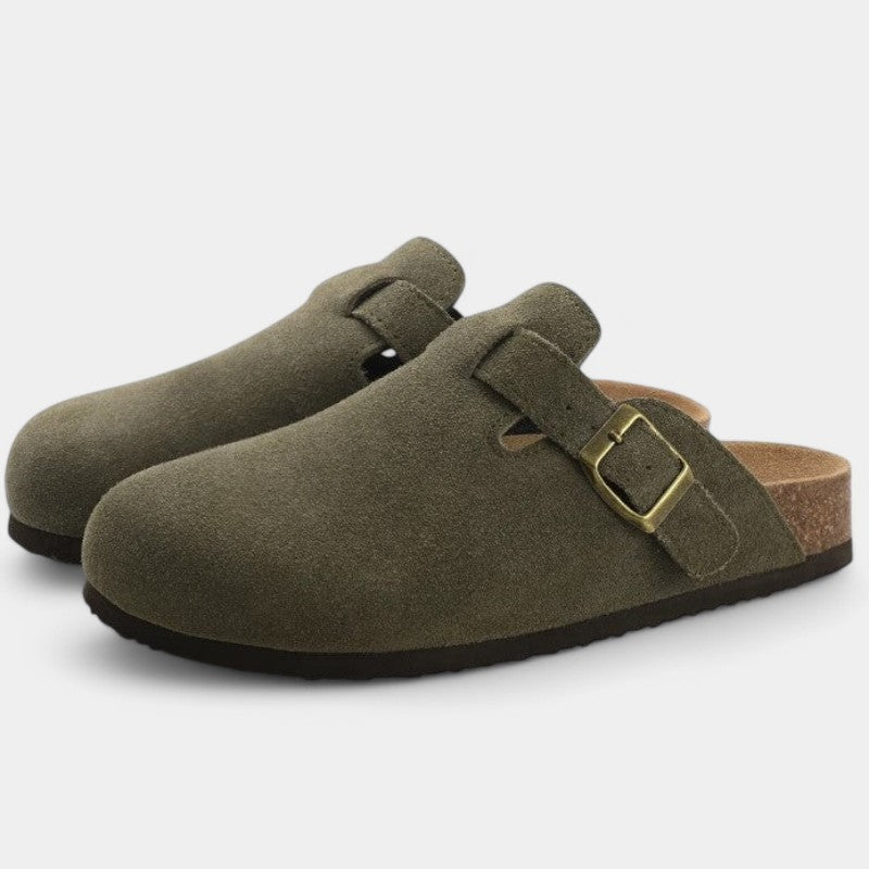 Suede Clogs with Adjustable Strap for Everyday Wear