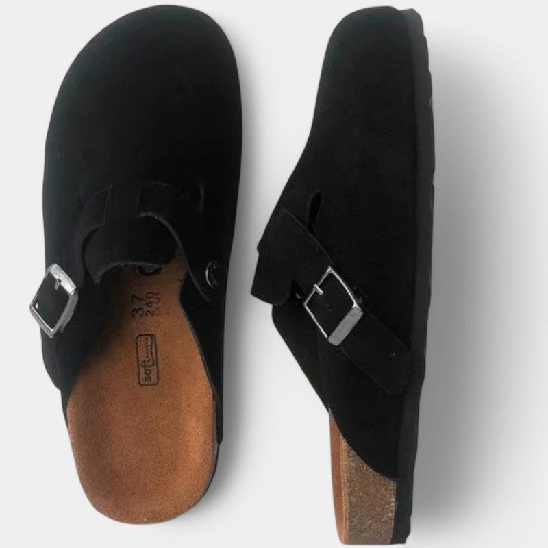 Suede Clogs with Adjustable Strap for Everyday Wear
