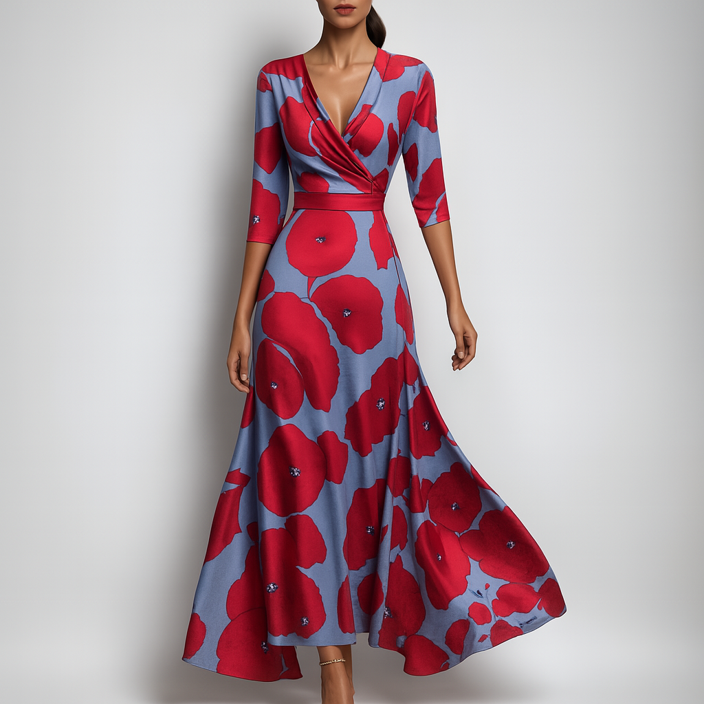 Summer-Ready Bohemian V-Neck Maxi Dress 0