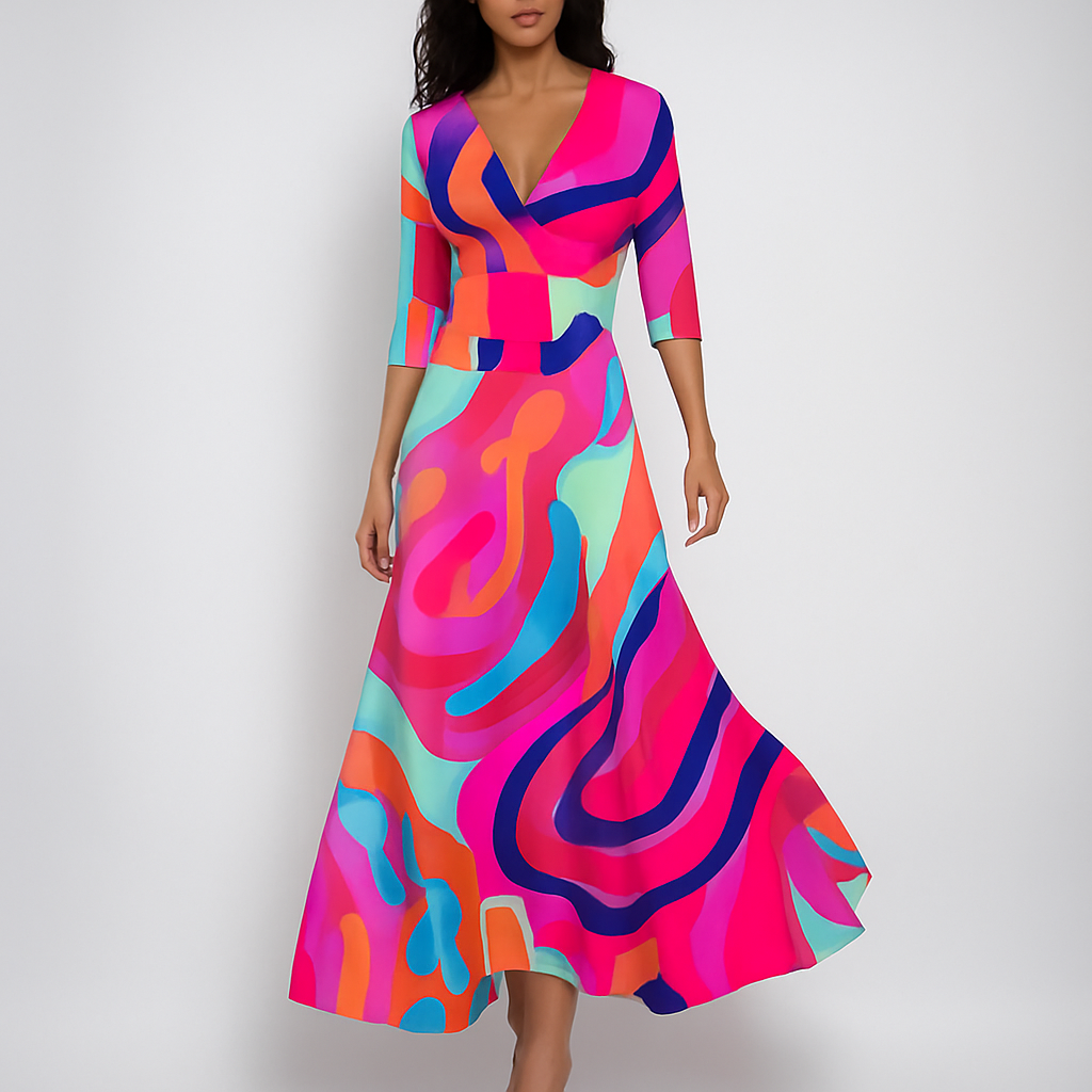 Summer-Ready Bohemian V-Neck Maxi Dress 3