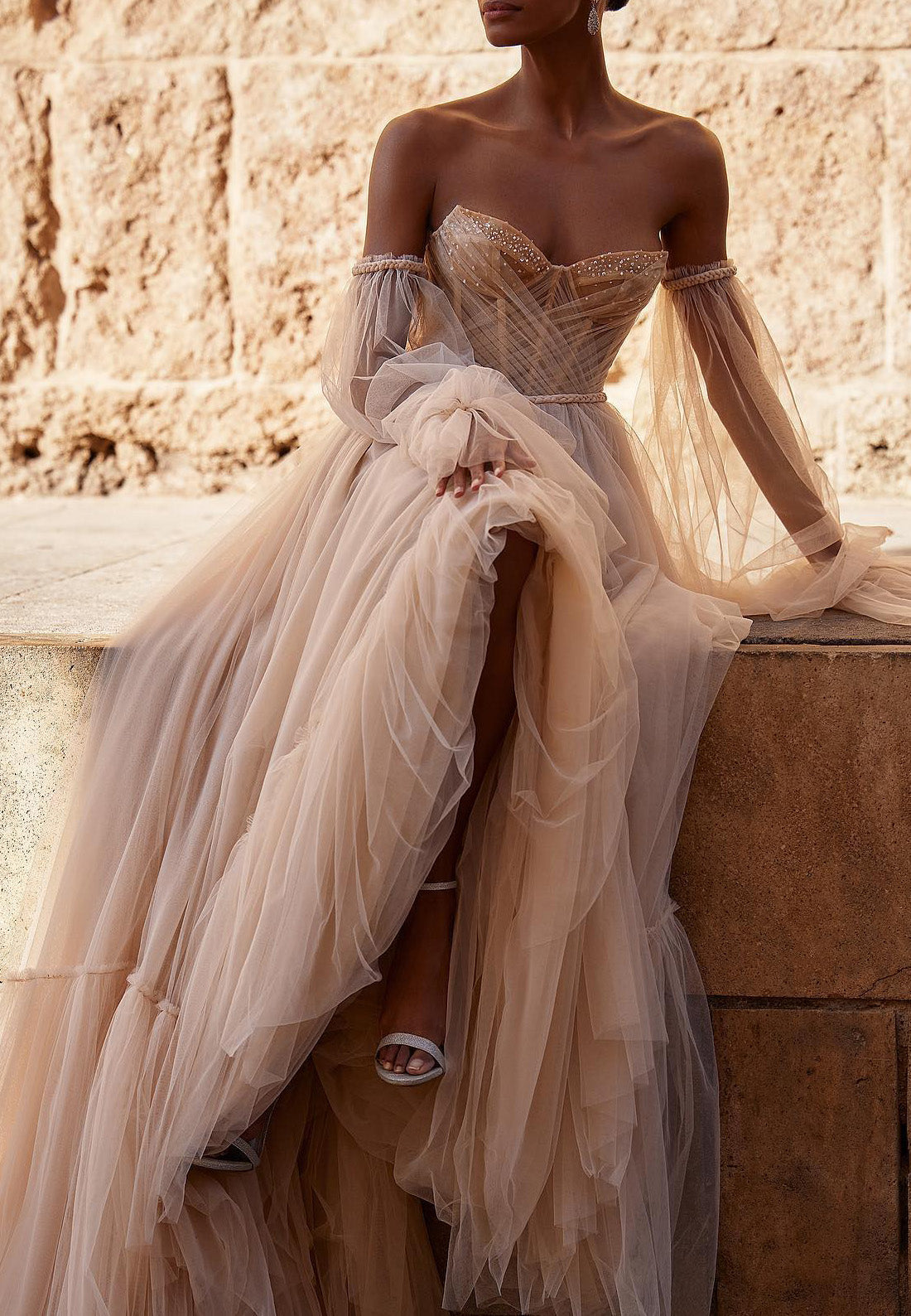 Women's Wedding Dress | Sweetheart Neckline & Puff Sleeves 3
