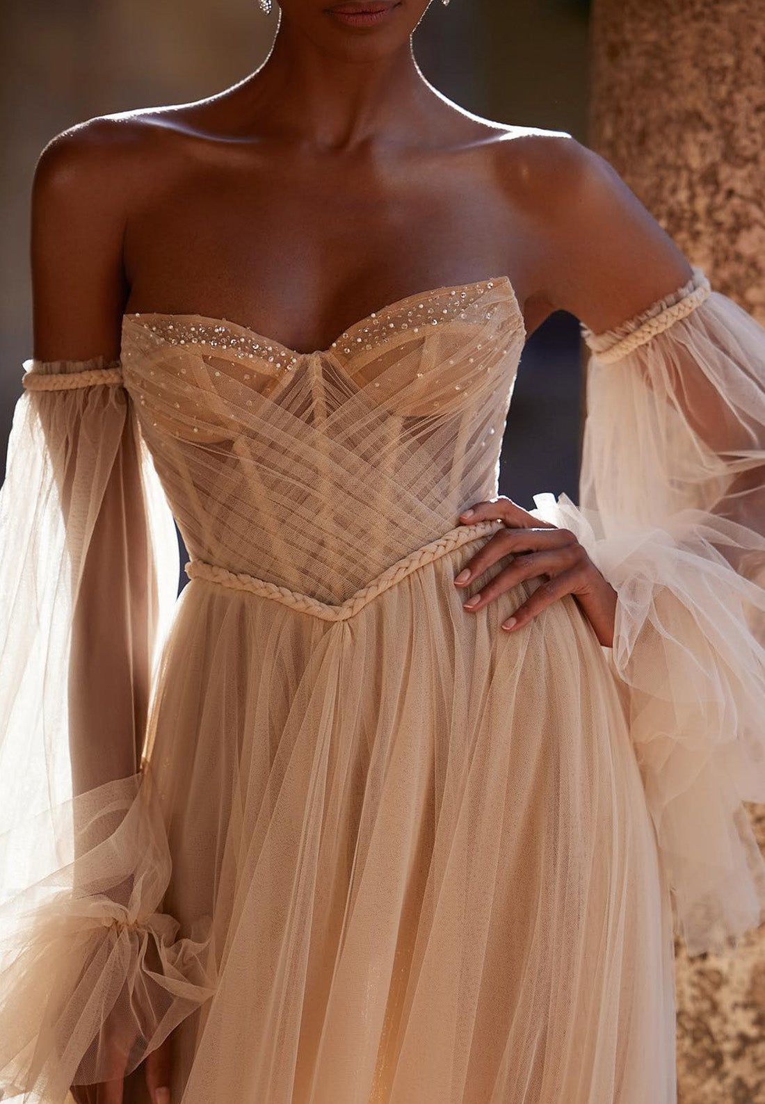 Women's Wedding Dress | Sweetheart Neckline & Puff Sleeves 4