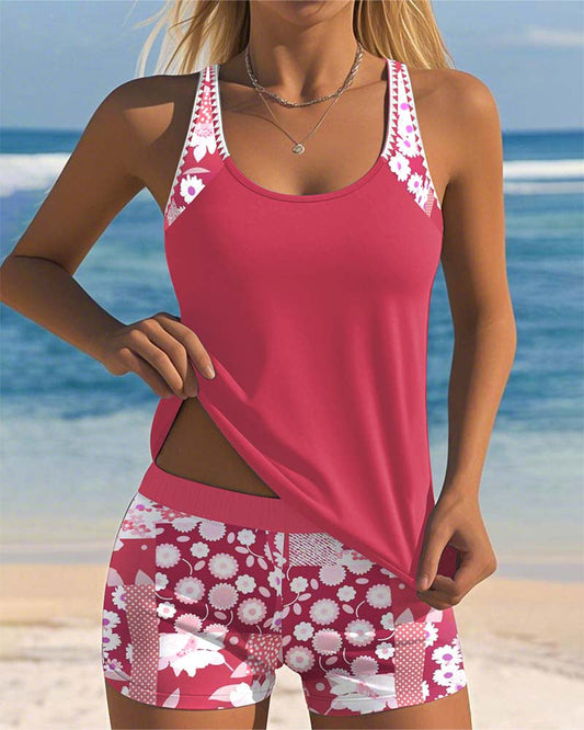 Swim Set Women's | Floral Tankini & Sporty Two-Piece Swimwear