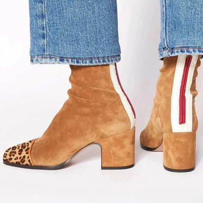 Women's Classic Block Heel Ankle Boots Cushioned Insole 3