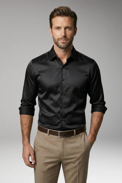 Tommy Men's Shirt with Button Placket and Slim Fit 0