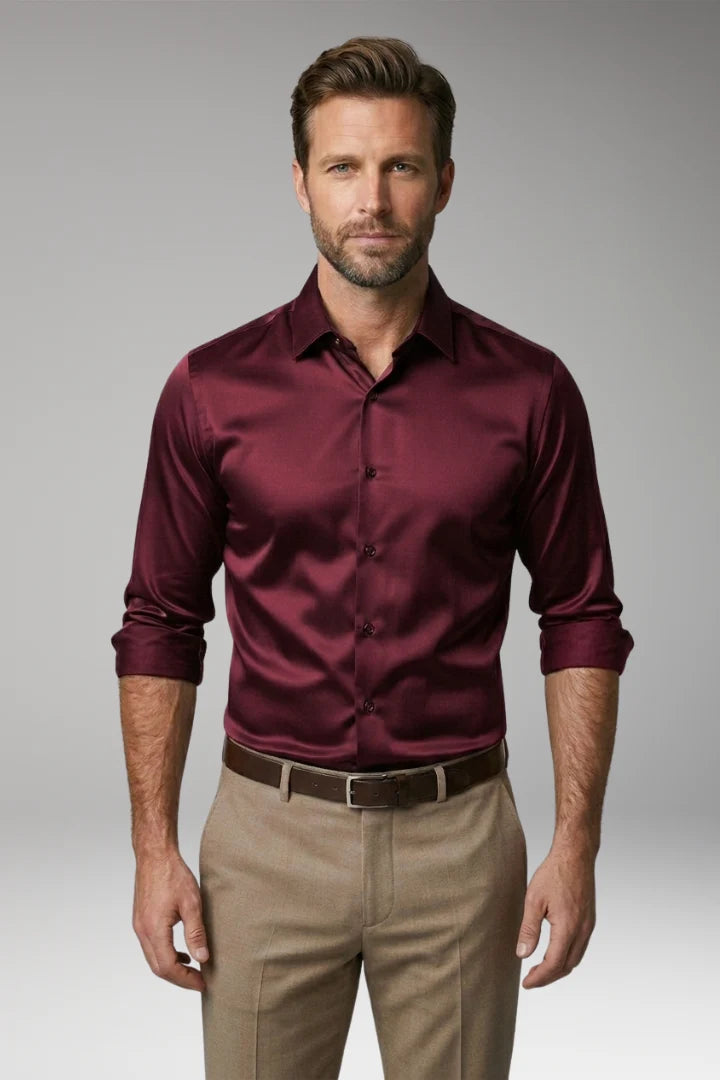 Tommy Men's Shirt with Button Placket and Slim Fit 9