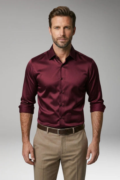 Tommy Men's Shirt with Button Placket and Slim Fit 9