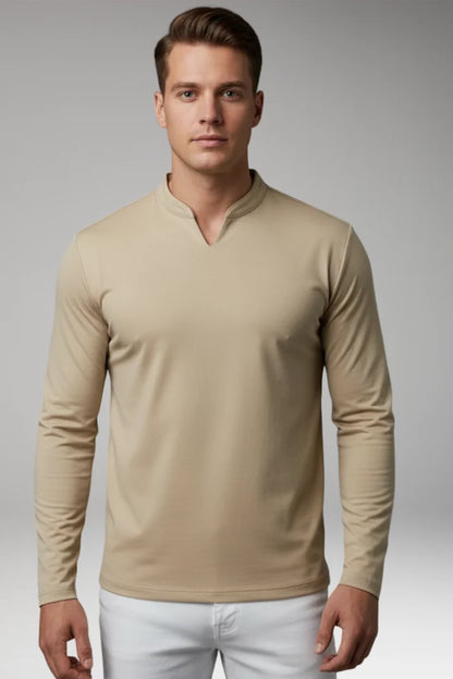 Tommy Men's V-Neck Shirt with Buttonless Design 0