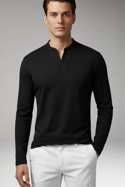 Tommy Men's V-Neck Shirt with Buttonless Design 10