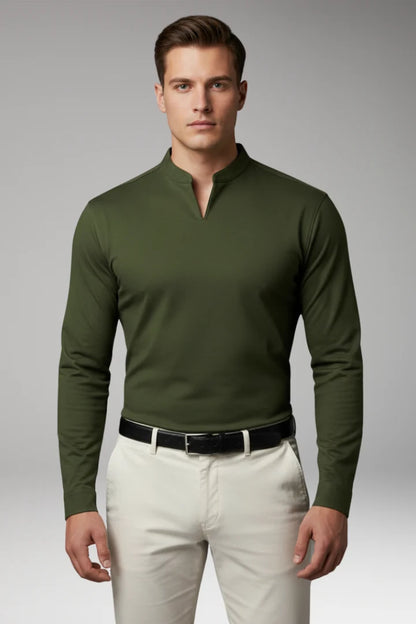 Tommy Men's V-Neck Shirt with Buttonless Design 12