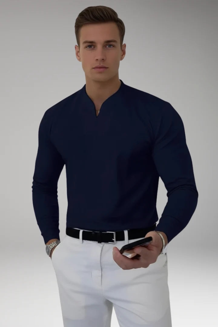 Tommy Men's V-Neck Shirt with Buttonless Design 13