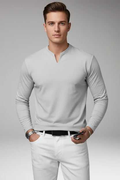 Tommy Men's V-Neck Shirt with Buttonless Design 14