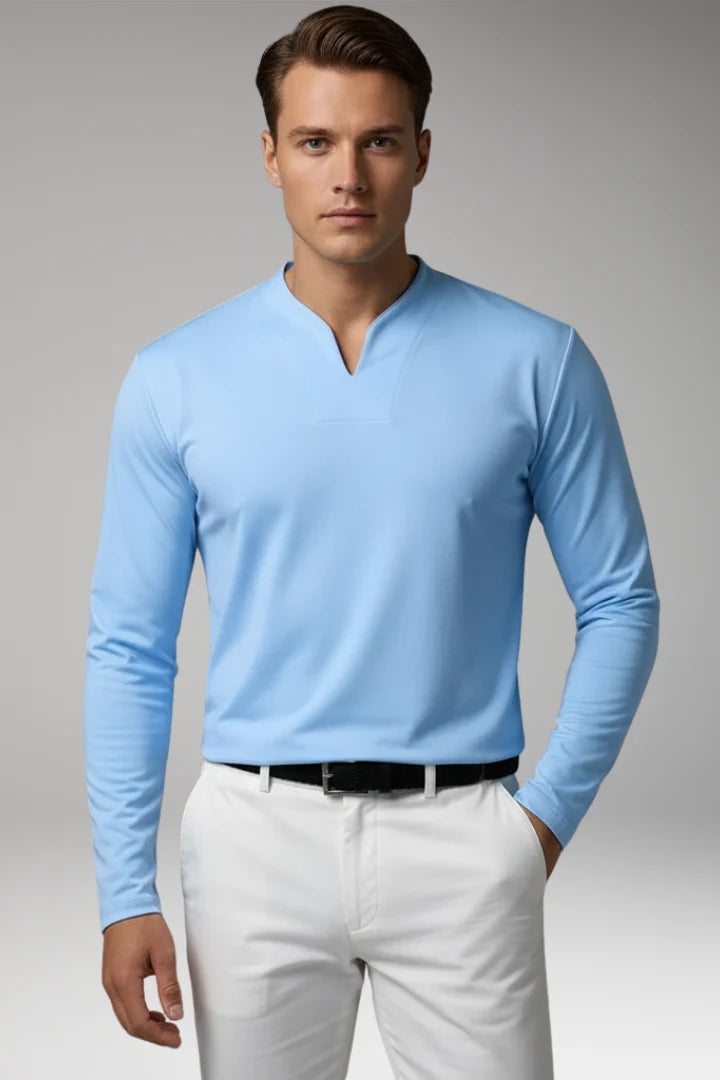 Tommy Men's V-Neck Shirt with Buttonless Design 2