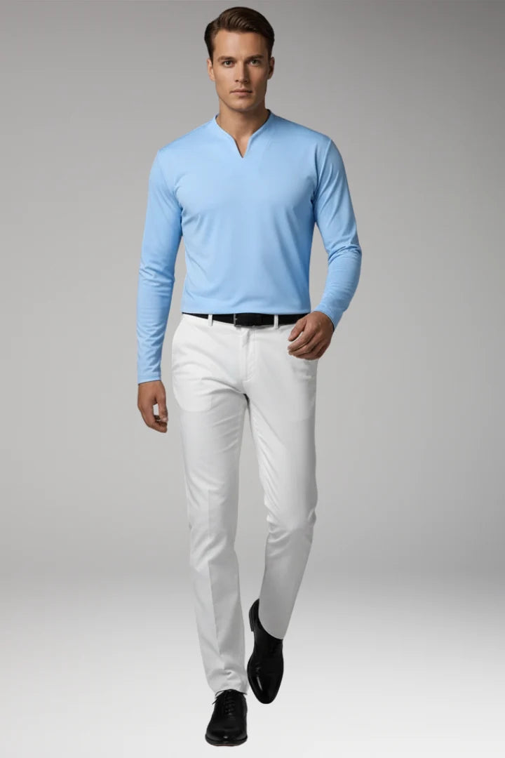 Tommy Men's V-Neck Shirt with Buttonless Design 3