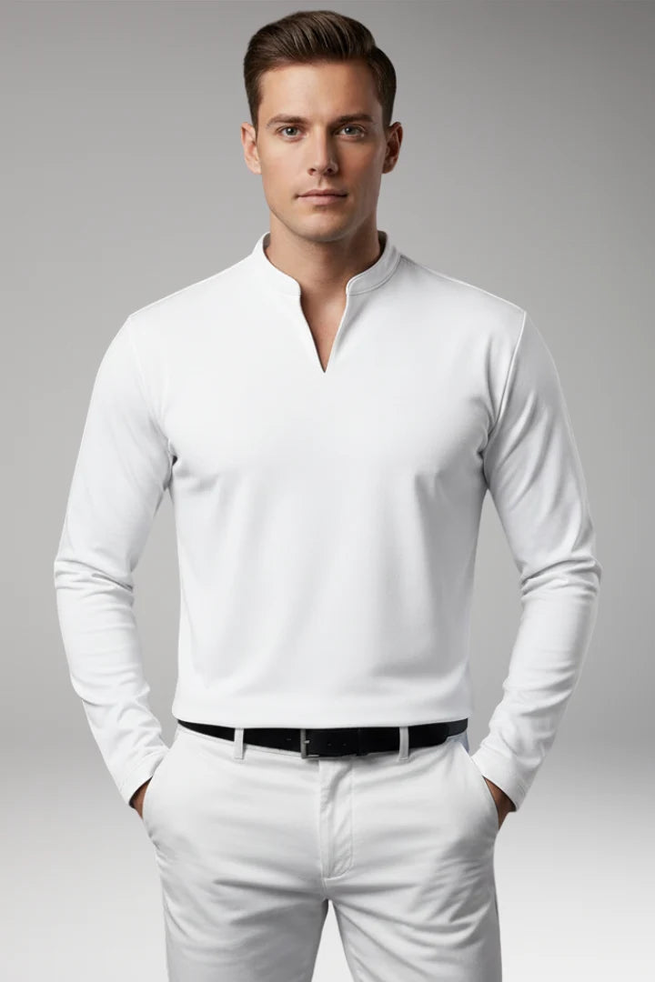 Tommy Men's V-Neck Shirt with Buttonless Design 5
