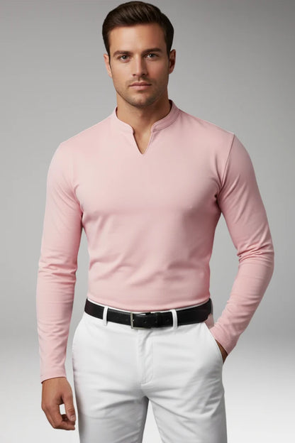 Tommy Men's V-Neck Shirt with Buttonless Design 7