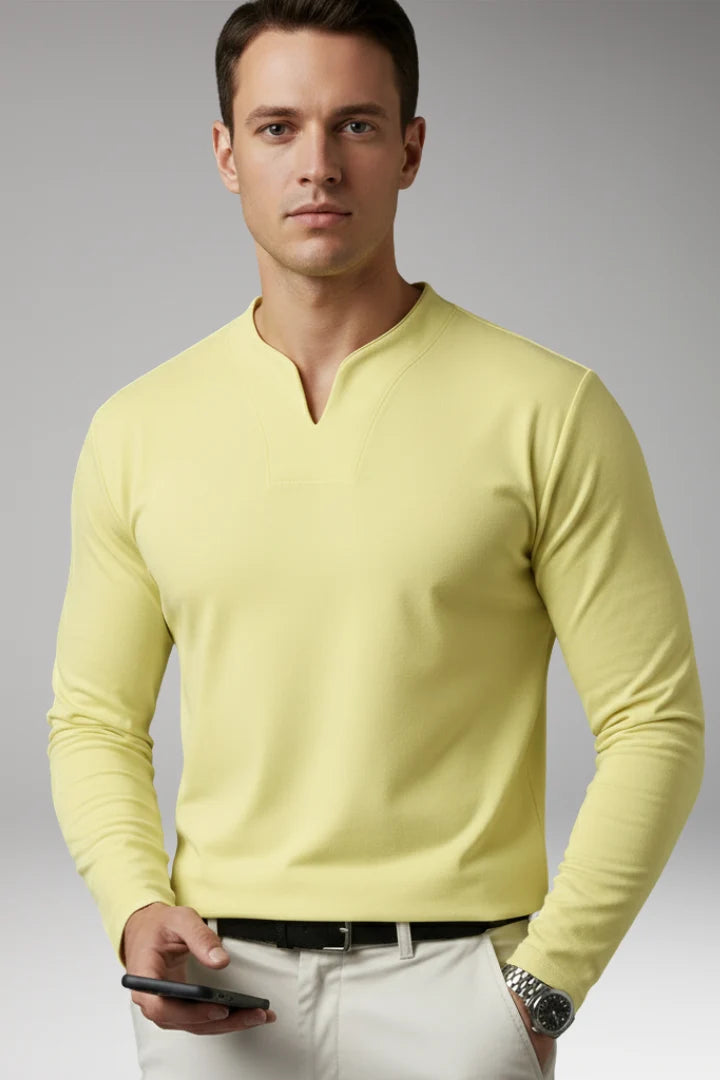 Tommy Men's V-Neck Shirt with Buttonless Design 8