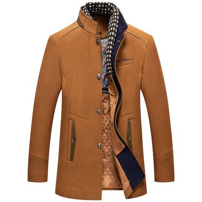Men's Stand Collar Tailored Fit Coat Winter Overcoat 8