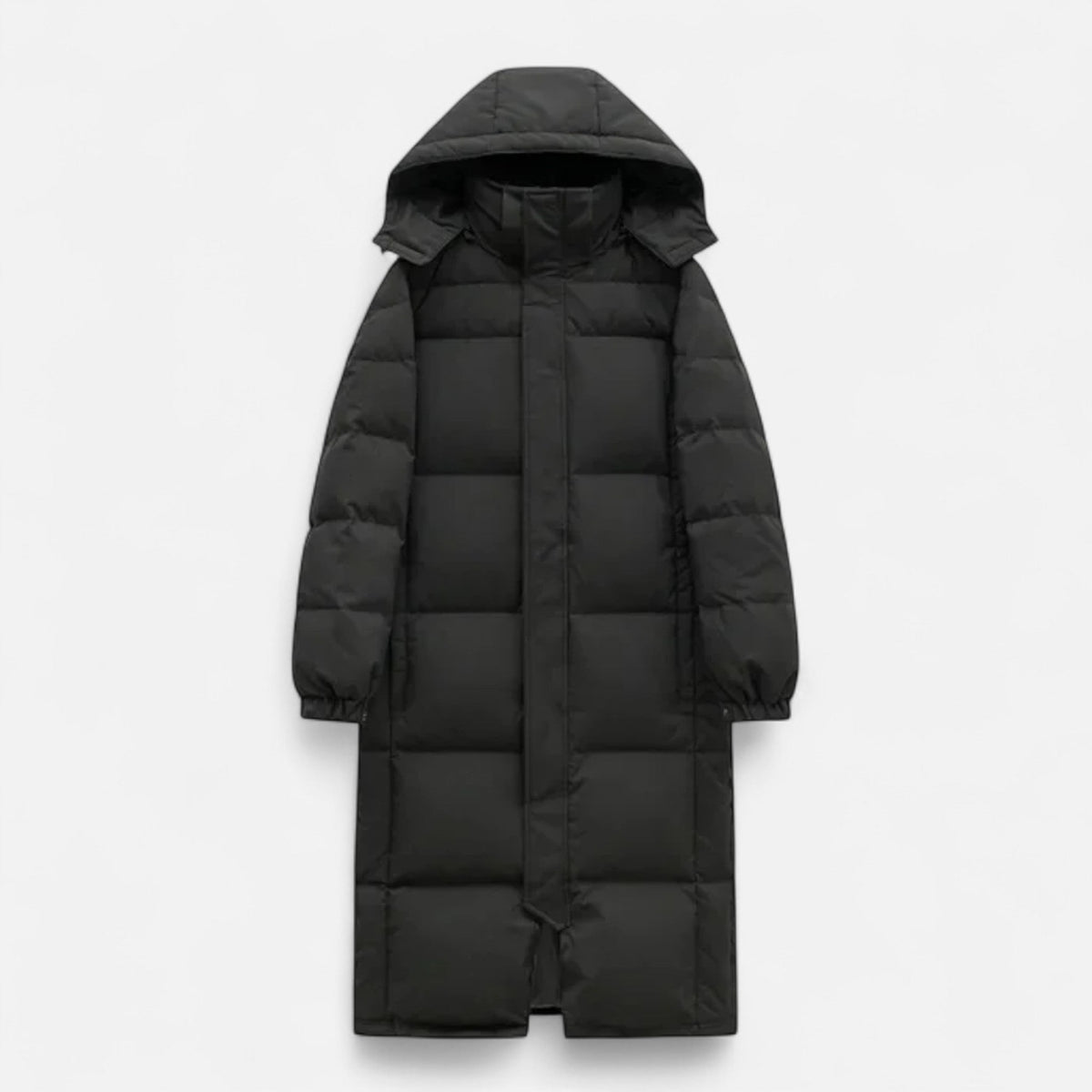 Women's Quilted Jacket Long Puffer Coat Removable Hood 1