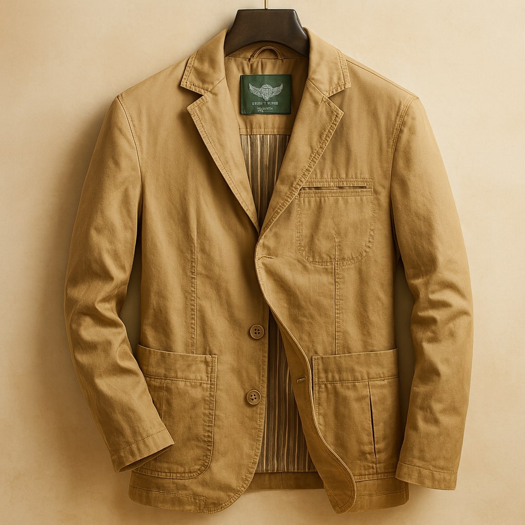 Men's Utility Blazer Structured Notched Lapel Jacket 1