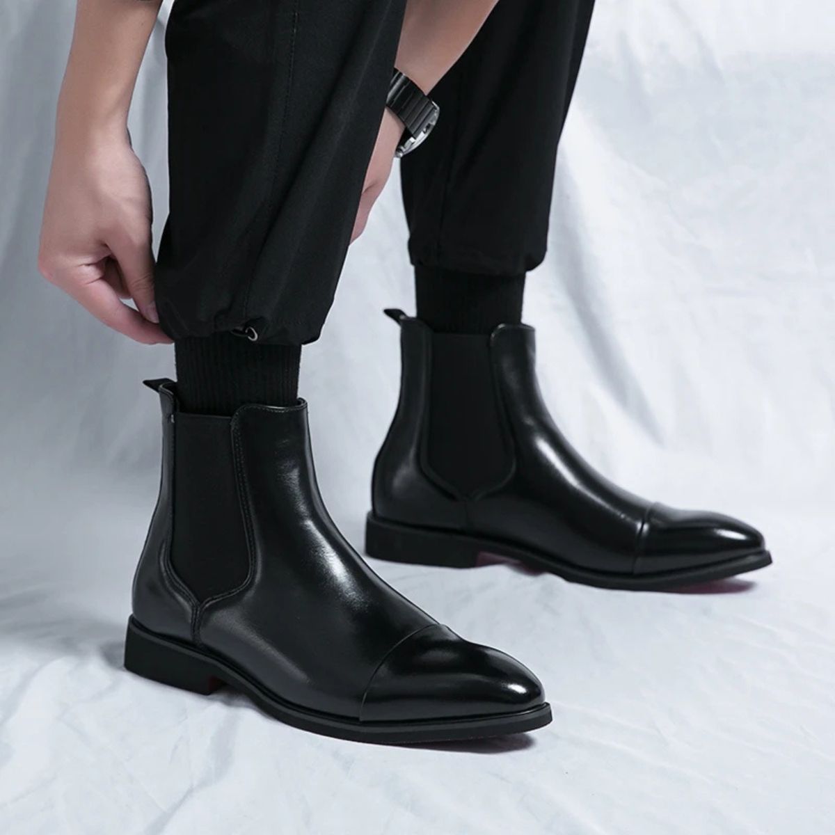 Men's Slip On Chelsea Boots Round Toe Ankle Footwear 2