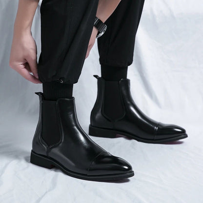 Men's Slip On Chelsea Boots Round Toe Ankle Footwear 2
