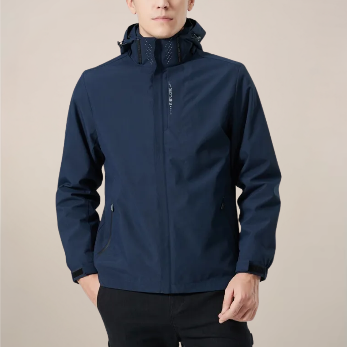 Unisex Stand Collar Windbreaker Jacket – Stylish Outdoor Layer