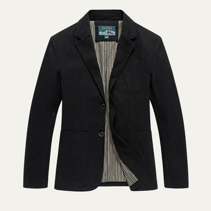 Men’s Cotton Blazer Style Windbreaker with Pockets