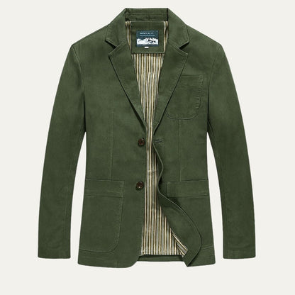 Men’s Cotton Blazer Style Windbreaker with Pockets