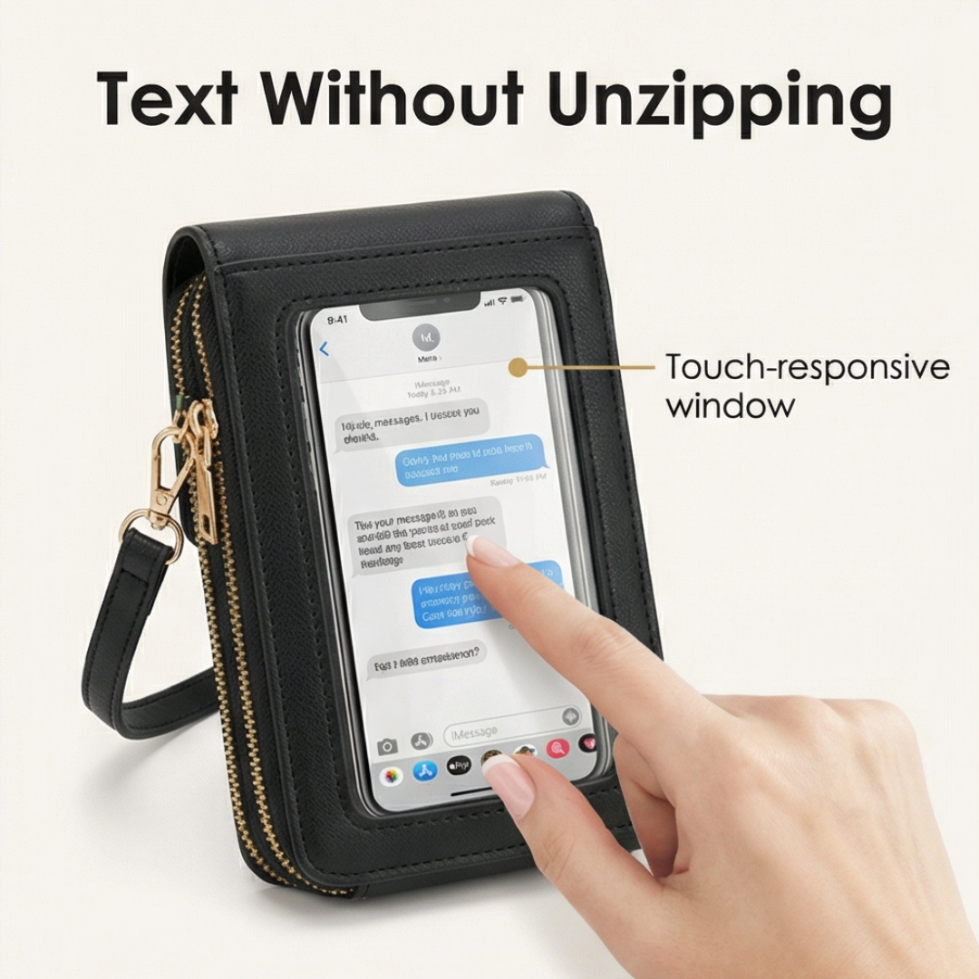 Women's Touch-Through Crossbody Bag | Phone Access Without Unzipping 3