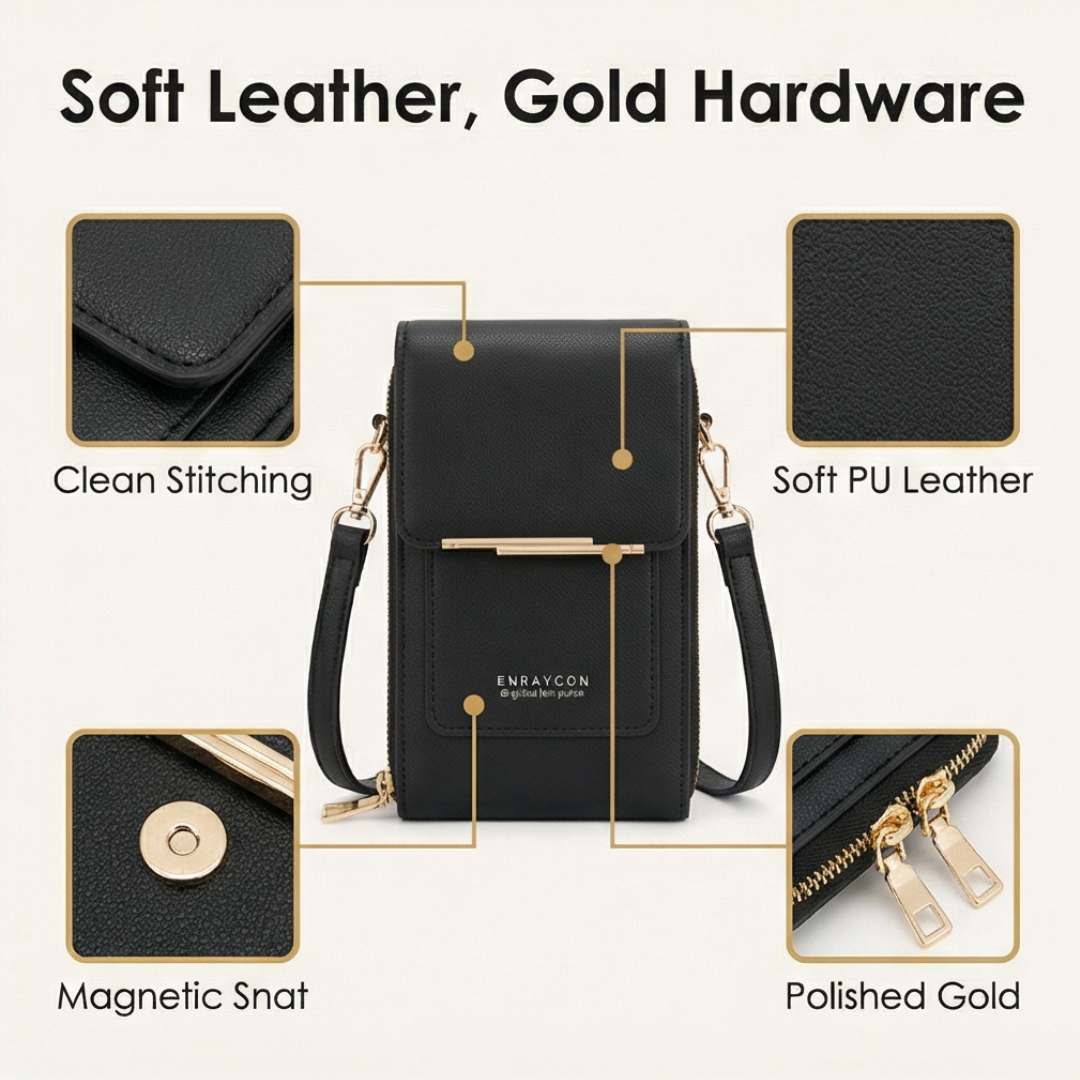 Women's Touch-Through Crossbody Bag | Phone Access Without Unzipping 5