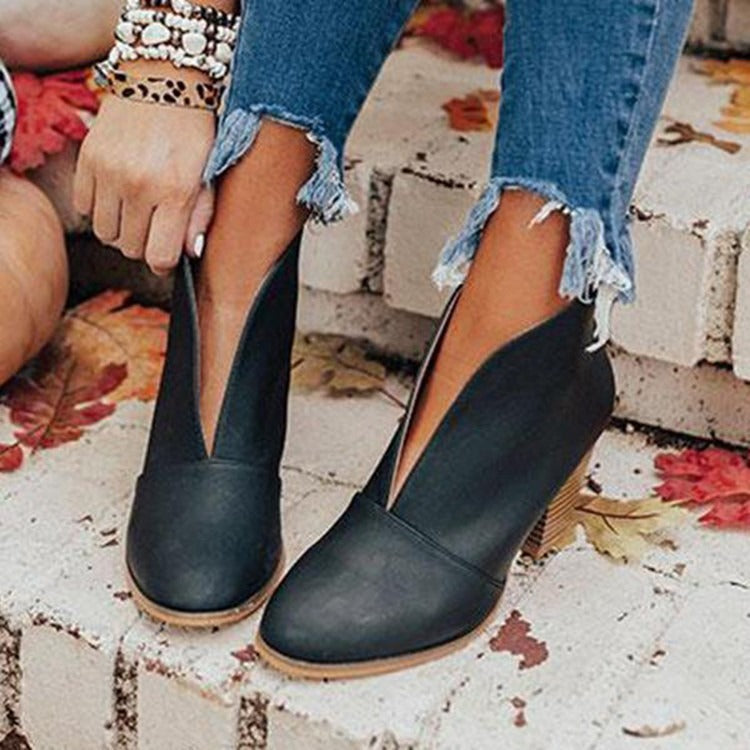 V-Cut Ankle Boots for Women – Chic & Comfortable Everyday Style 1