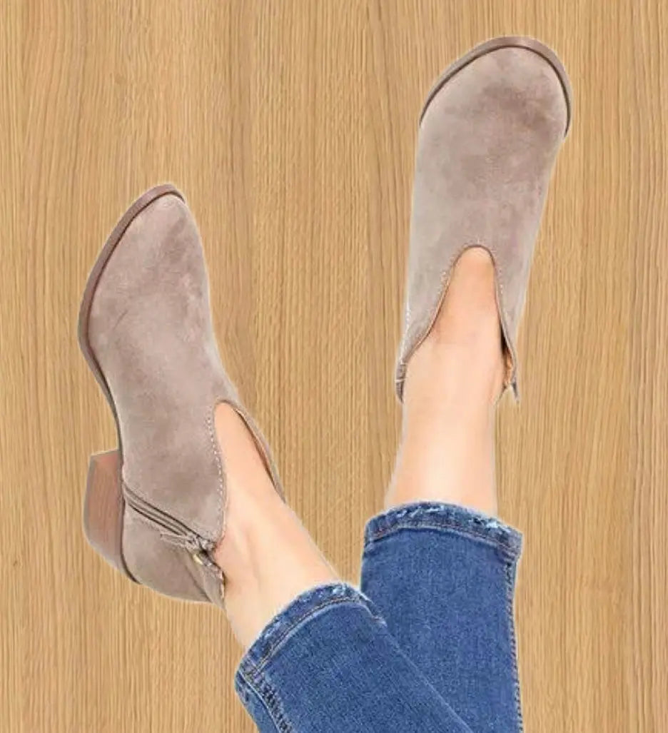 V-Cut Black Ankle Boots for Women – Stylish & Comfortable Everyday Wear 2